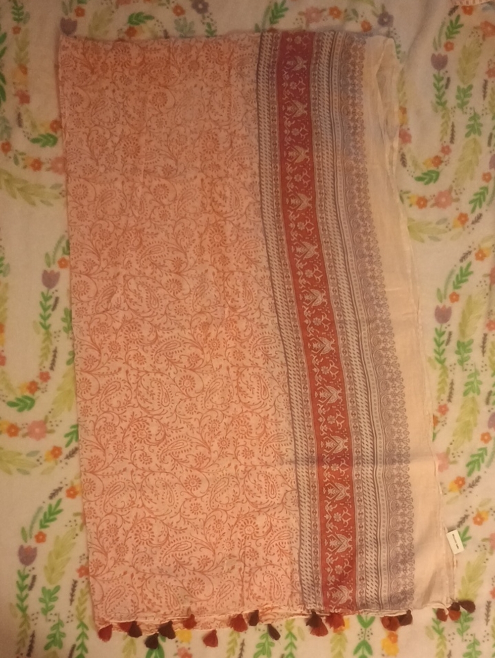 Mixed Pattern Cotton Dupatta Scarf With Tassels